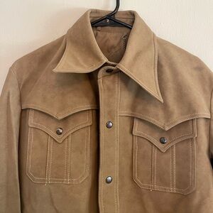 Tan leather suede western jacket vintage